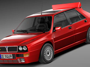 Lancia Delta HF Integrale Stock 3D Модель