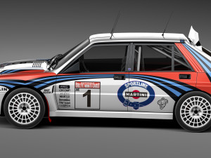 Lancia Delta HF Integrale Rally Modello 3D