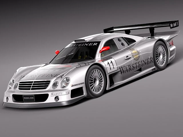 Mercedes-Benz CLK GTR 1998 3D Model .c4d .max .obj .3ds .fbx .stl .blend