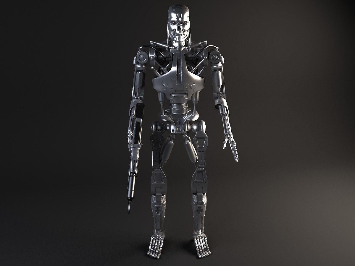 Terminator T800 Rigged 3D Model in Robot 3DExport