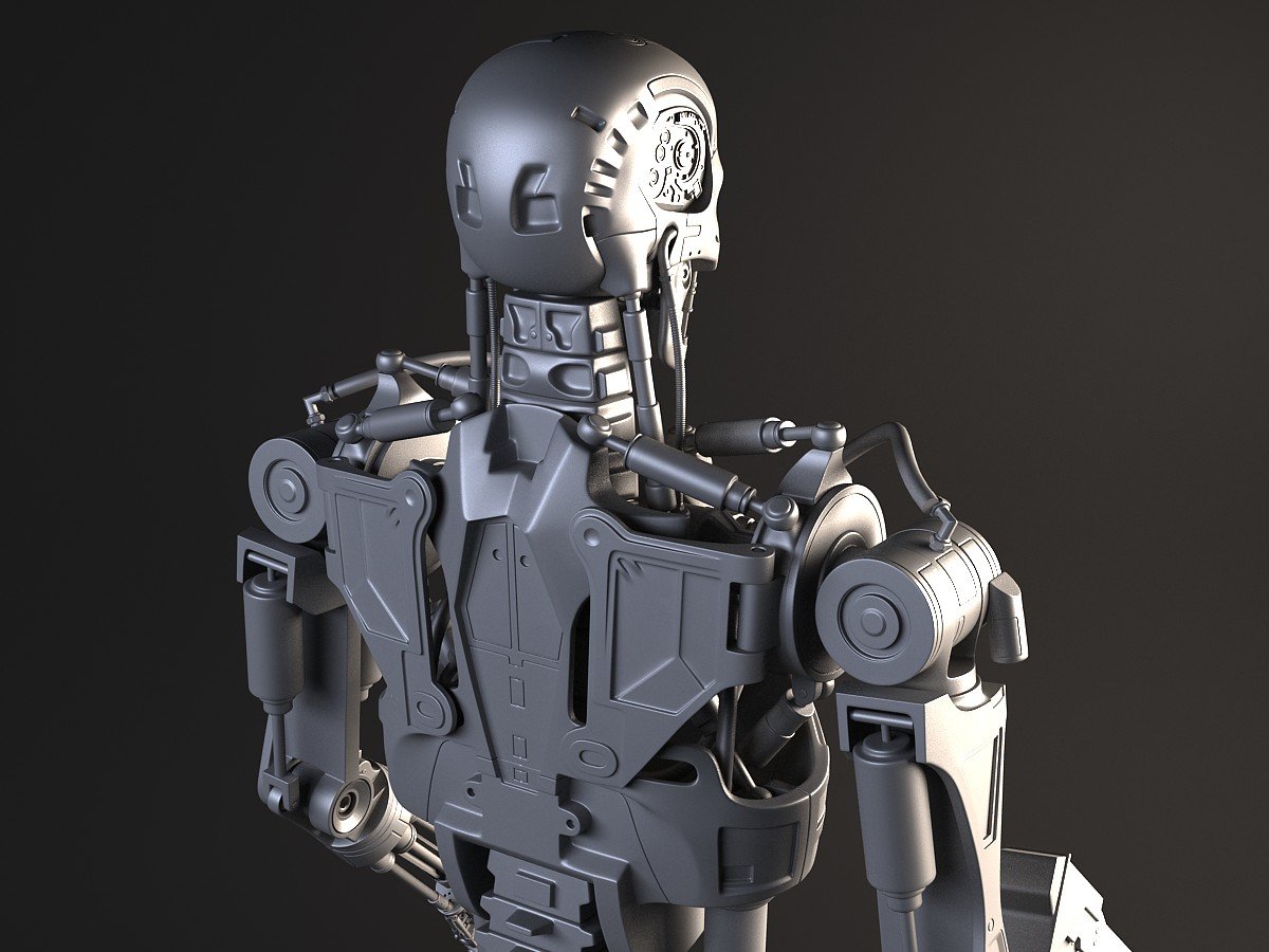 Terminator T800 Rigged 3D Model in Robot 3DExport