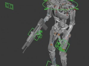 Terminatore T800 attrezzato Modello 3D