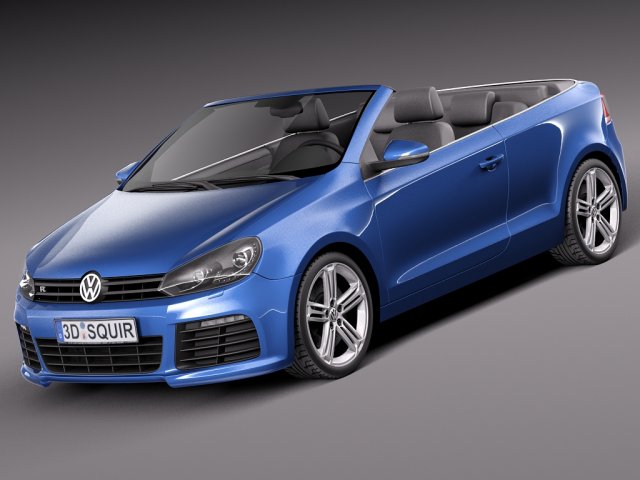 Volkswagen Golf R Convertible 2014 Modello 3D .c4d .max .obj .3ds .fbx .stl .blend 