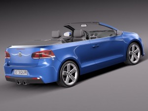 Volkswagen Golf R Convertible 2014 Modello 3D