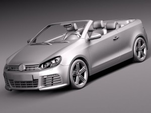 Volkswagen Golf R Convertible 2014 Modello 3D