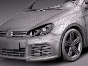 Volkswagen Golf R Convertible 2014 Modello 3D
