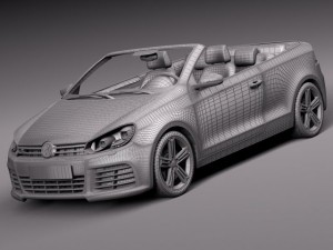 Volkswagen Golf R Convertible 2014 Modello 3D