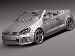 Volkswagen Golf R Convertible 2014 Modello 3D