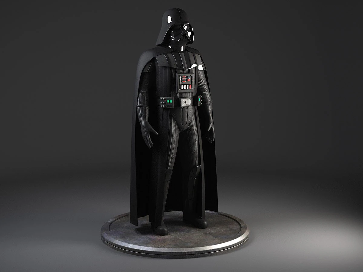 Starwars Darth Vader Rigged 3D Model .c4d .max .obj .3ds .fbx .stl .blend 