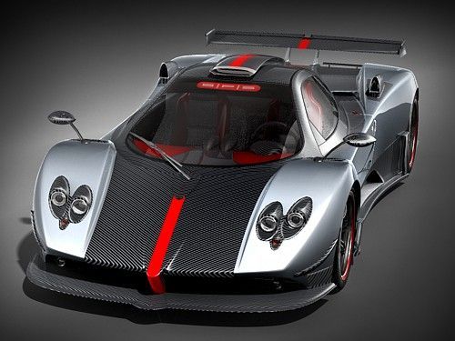 Pagani Zonda Cinque 3D Model .c4d .max .obj .3ds .fbx .stl .blend 