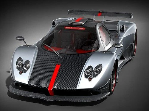 Pagani Zonda Cinque 3D Model .c4d .max .obj .3ds .fbx .stl .blend 