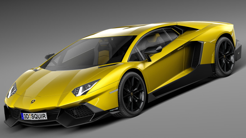 Aventador LP720-4 50th Anniversary 2013 Model 3D .c4d .max .obj .3ds .fbx .stl .blend 