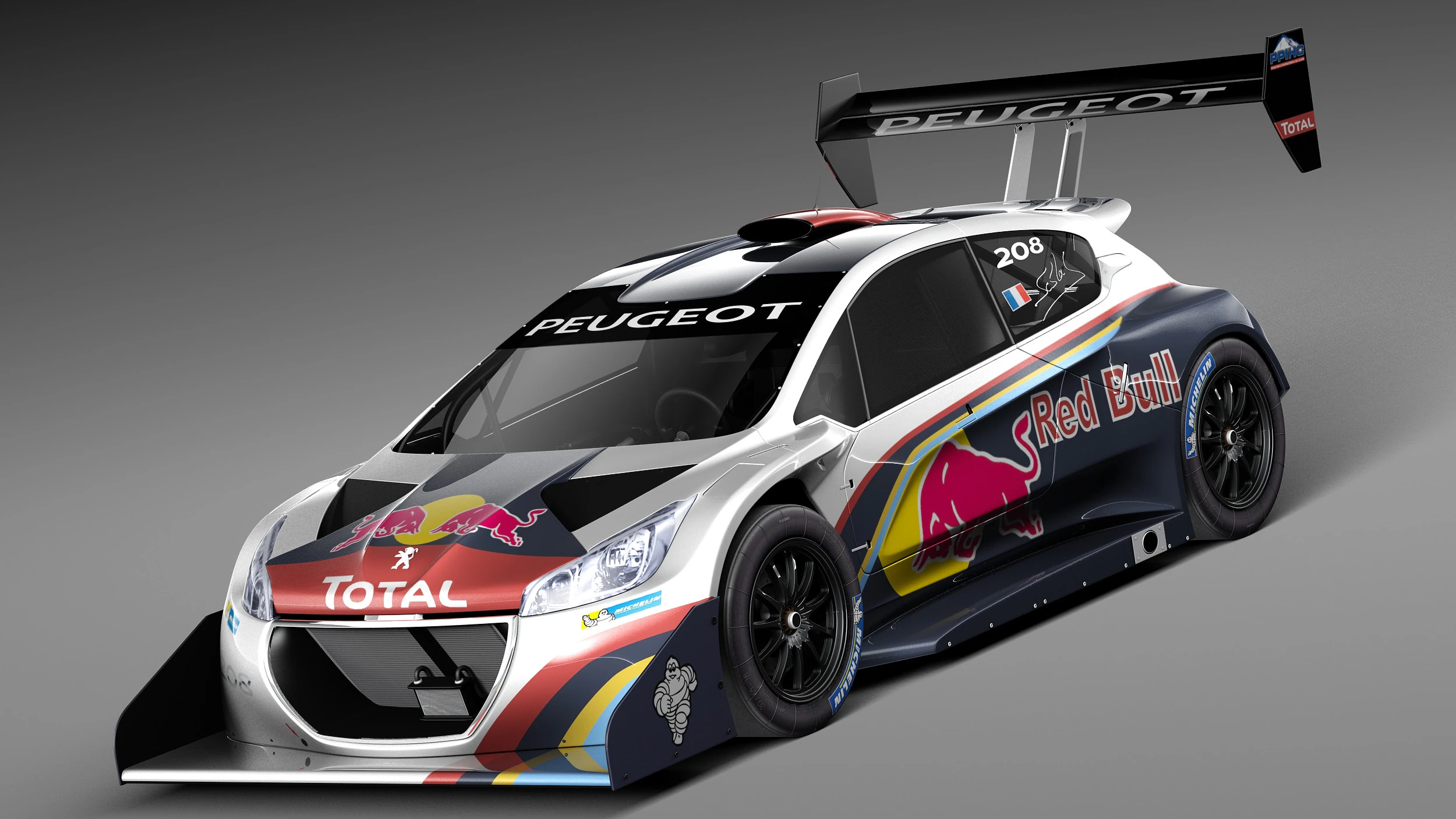 Peugeot 208 T16 Pikes Peak 2013 3D Model .c4d .max .obj .3ds .fbx .stl .blend