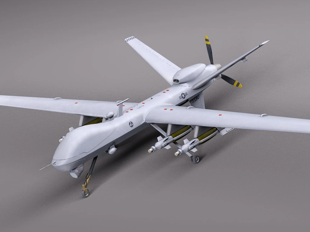 Reaper MQ9 US Drone Predator 3D Model .c4d .max .obj .3ds .fbx .stl .blend 