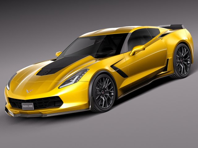Chevrolet Corvette C7 Z06 2014 3D-Modell .c4d .max .obj .3ds .fbx .stl .blend 