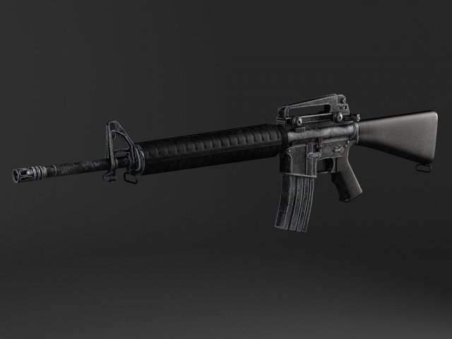 M16 A3 Rifle 3D Model .c4d .max .obj .3ds .fbx .stl .blend 