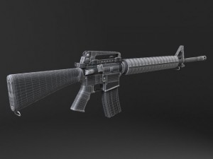 M16 A3 Rifle 3D Model