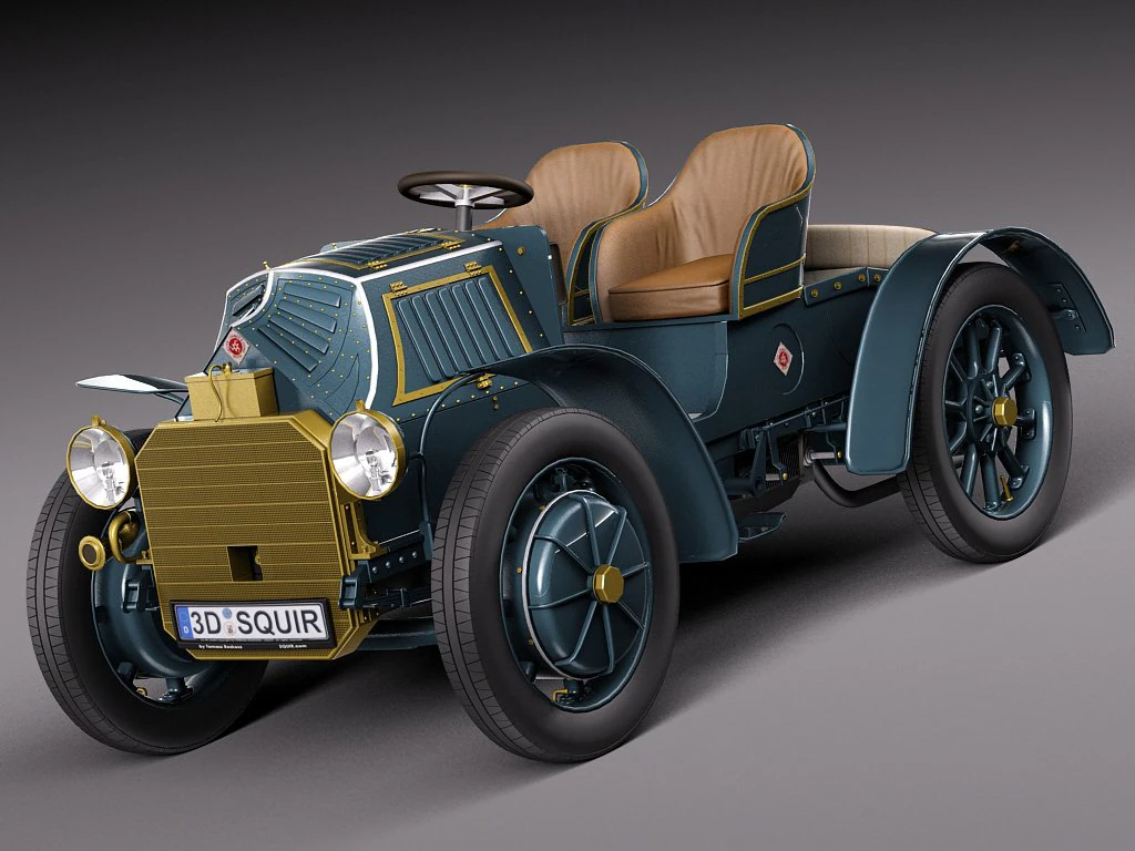 Lohner Porsche 1901 3D Model .c4d .max .obj .3ds .fbx .stl .blend 