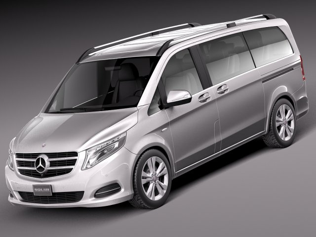 Mercedes-Benz V-class 2015 3D Model .c4d .max .obj .3ds .fbx .stl .blend 