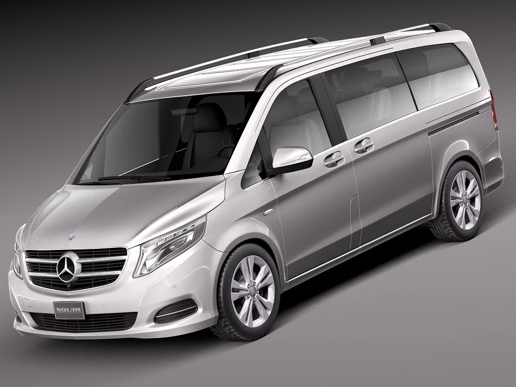 Mercedes-Benz V-class 2015 3D Model .c4d .max .obj .3ds .fbx .stl .blend 