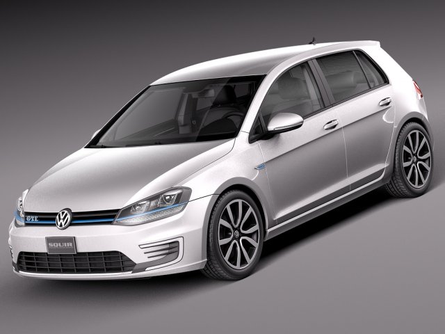 Volkswagen Golf GTE 2015 3D Model .c4d .max .obj .3ds .fbx .stl .blend 