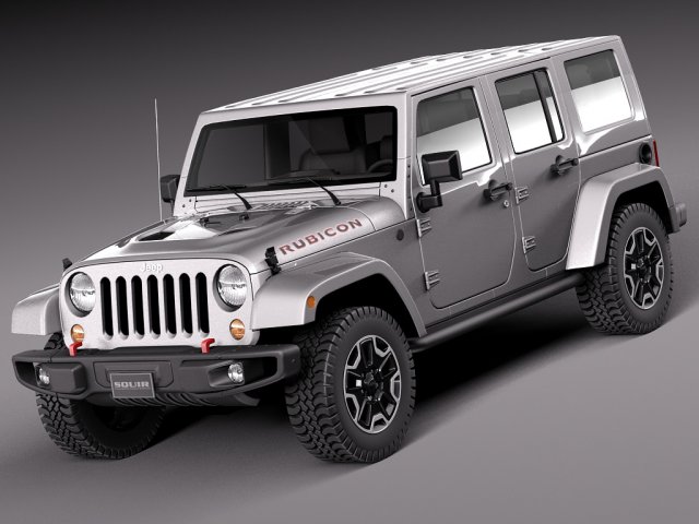 Jeep Wrangler Rubicon 2014 Modello 3D .c4d .max .obj .3ds .fbx .stl .blend 