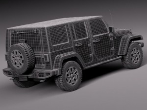 Jeep Wrangler Rubicon 2014 Modello 3D