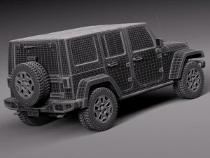 Jeep Wrangler Rubicon 2014 3D Model