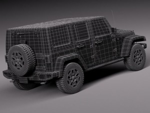 Jeep Wrangler Rubicon 2014 Modello 3D