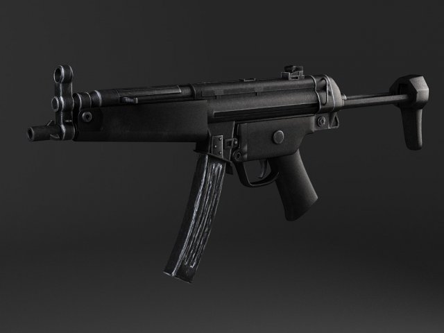 MP5A5 Submachine 3D 모델 .c4d .max .obj .3ds .fbx .stl .blend 