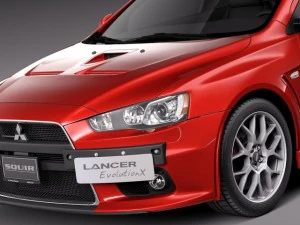 Mitsubishi Lancer Evolution X 2008 3D Model
