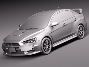 Mitsubishi Lancer Evolution X 2008 3D मॉडल