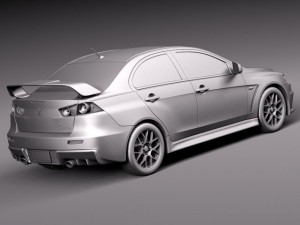 Mitsubishi Lancer Evolution X 2008 3D मॉडल
