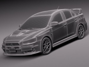 Mitsubishi Lancer Evolution X 2008 3D मॉडल