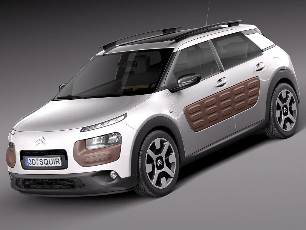Citroen C4 Cactus 2015 3D Model .c4d .max .obj .3ds .fbx .stl .blend