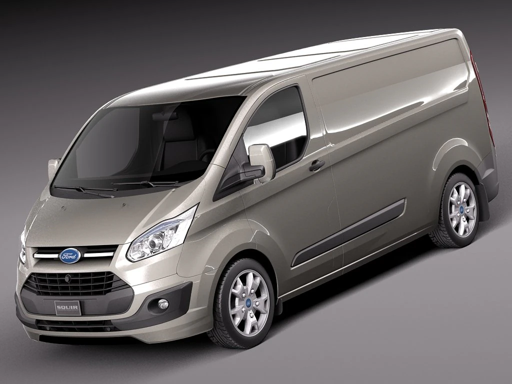 Transit Custom Van LWB 2013 3D Model .c4d .max .obj .3ds .fbx .stl .blend 