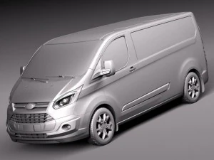 Transit Custom Van LWB 2013 3D Model