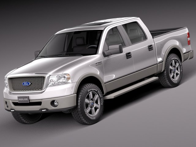 F-150 Crew Cab 2004-2007 3D Модель .c4d .max .obj .3ds .fbx .stl .blend 