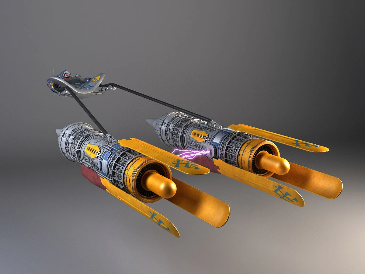 Star Wars Anakin Pod Racer 3D Model .c4d .max .obj .3ds .fbx .stl .blend