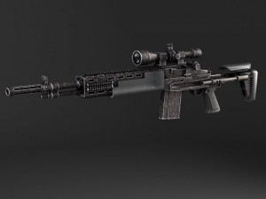 m14 ebr sniper rifle 3D Model