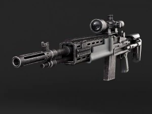 M14 EBR Sniper Rifle 3D Model