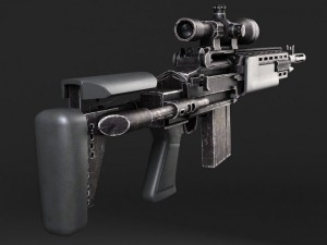 M14 EBR Sniper Rifle Modello 3D