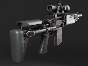 M14 EBR Sniper Rifle 3D Model