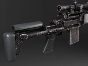 M14 EBR Sniper Rifle 3D Model