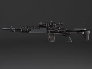 M14 EBR Sniper Rifle 3D Model