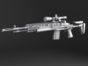 M14 EBR Sniper Rifle Modello 3D