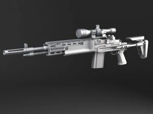M14 EBR Sniper Rifle 3D Model