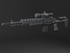 M14 EBR Sniper Rifle Modello 3D