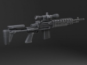 M14 EBR Sniper Rifle Modello 3D