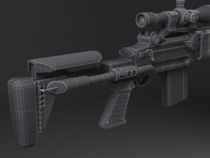 M14 EBR Sniper Rifle Modello 3D